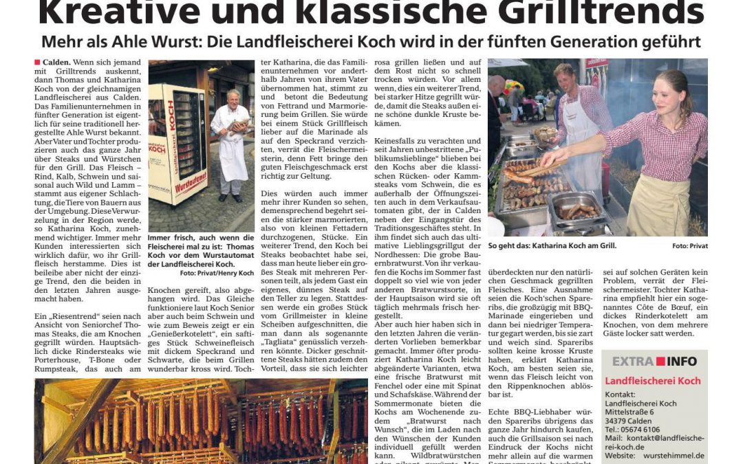 Kreative und klassische Grilltrends (Extra Tip, 22. Mai 2019)