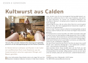 Artikel Kultwurst aus Calden StadtZeit 100